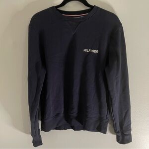 Tommy Hilfiger Men's Med Navy Blue Crewneck Sweatshirt Pullover Soft EUC Preppy